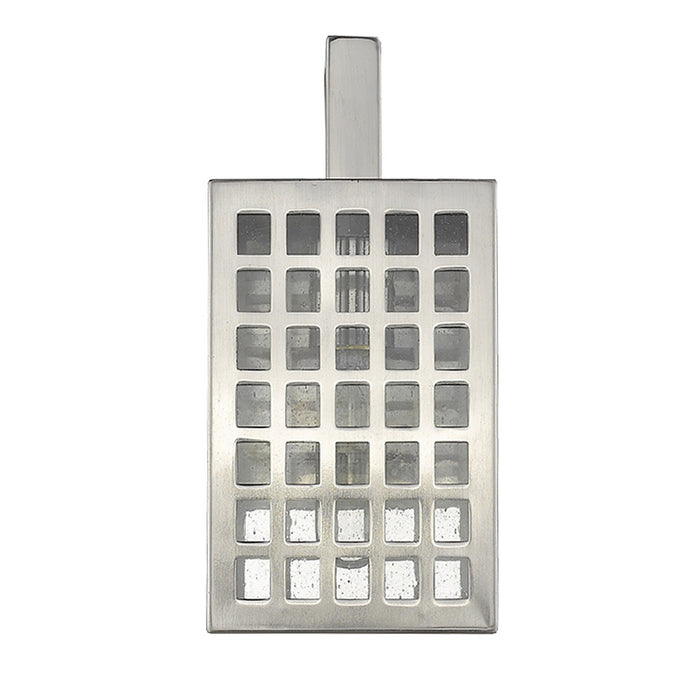 Silver And Clear Seeded Dimmable Outdoor Hanging Light With Silver And Clear Shades