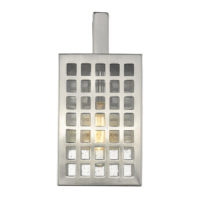 Silver And Clear Seeded Dimmable Outdoor Hanging Light With Silver And Clear Shades