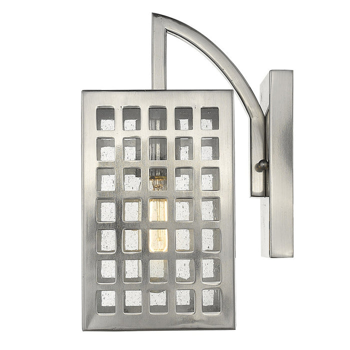 Silver And Clear Seeded Dimmable Outdoor Hanging Light With Silver And Clear Shades