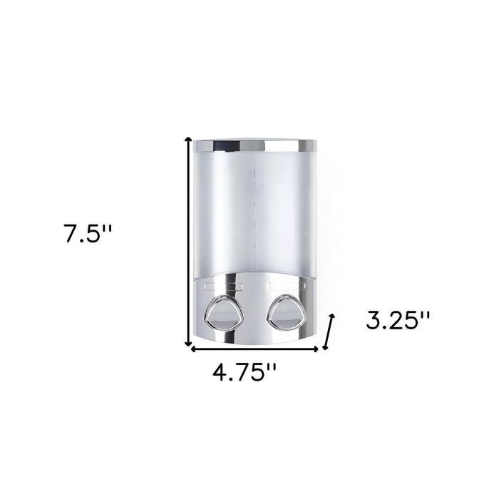Silver Heavy Duty Plastic Two Chamber Wall Mount Soap Dispenser