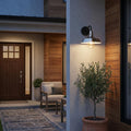 Silver Seeded Dimmable Outdoor Hanging Light With Silver Shades