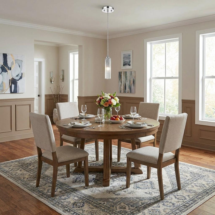 Solo 1-Light Polished Chrome Pendant With Multi-Faceted Round Crystal Shade