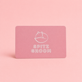 Pink Spitz Groom gift card with fox logo