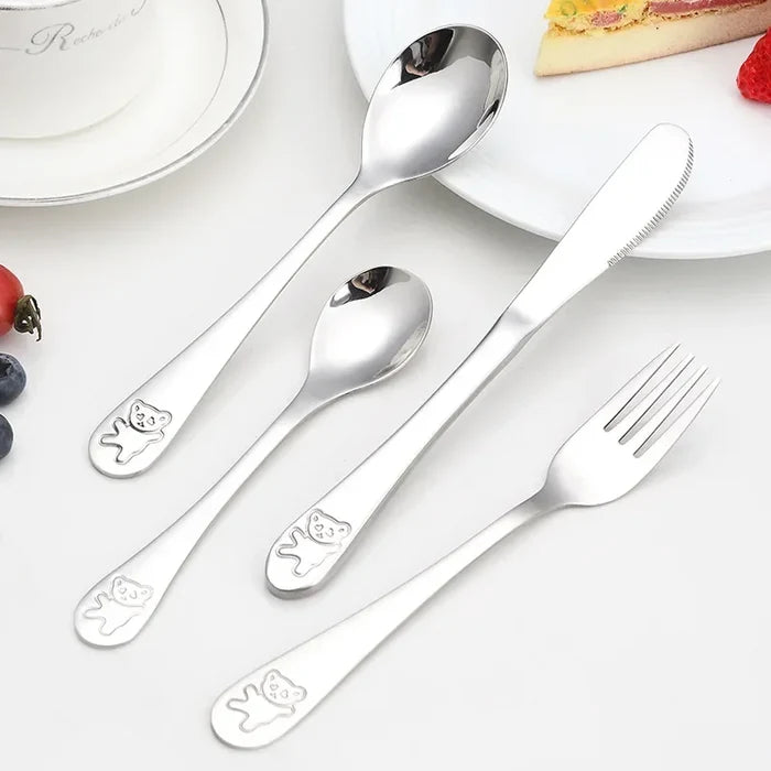 Stainless Steel Spoon Fork Table  Western-Style Knife Tableware Set Feeding  Baby Children Products Food