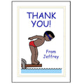 Pool or Swimming Thank You Note Cards - Boy
