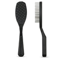 The Untangler PRO Brush shown from front and side, black oval head with rotating pins