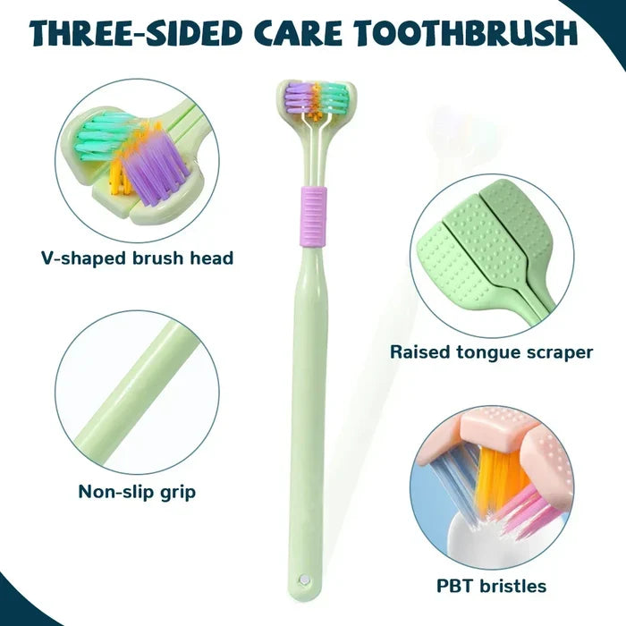 Three-Sided Soft Hair Toothbrush