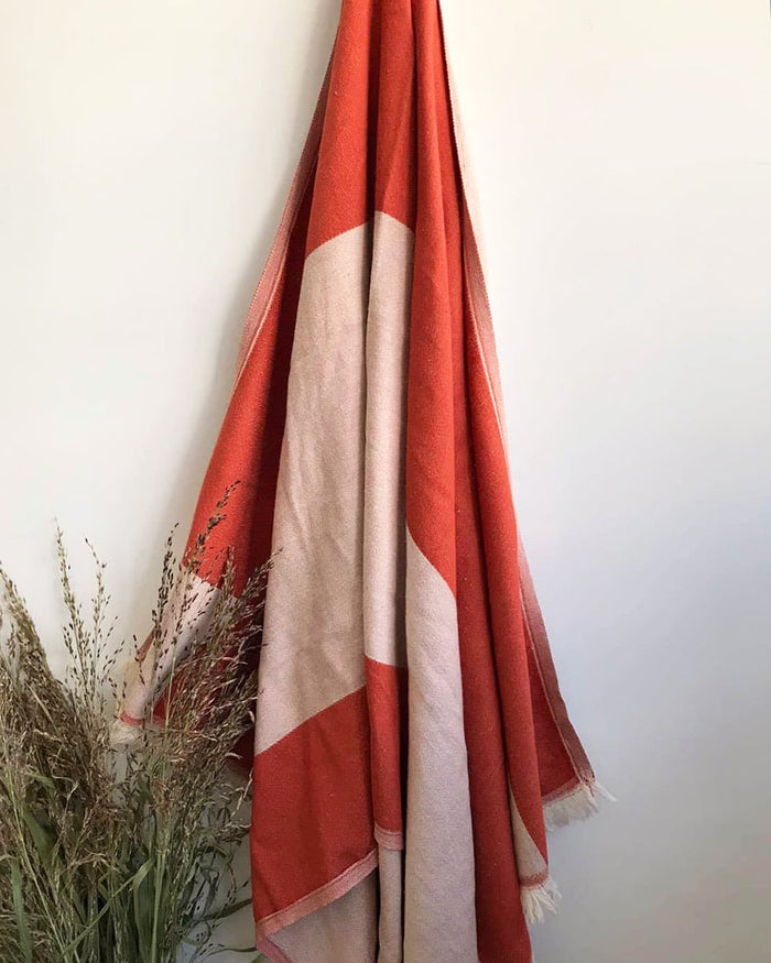 Παρεό με Ριγέ Σχέδιο &amp; Κρόσσι Frizioni 90x160cm-Κοραλί
