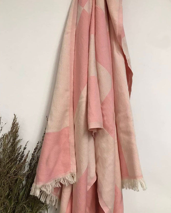 Παρεό με Ριγέ Σχέδιο &amp; Κρόσσι Frizioni 90x160cm-Ροζ
