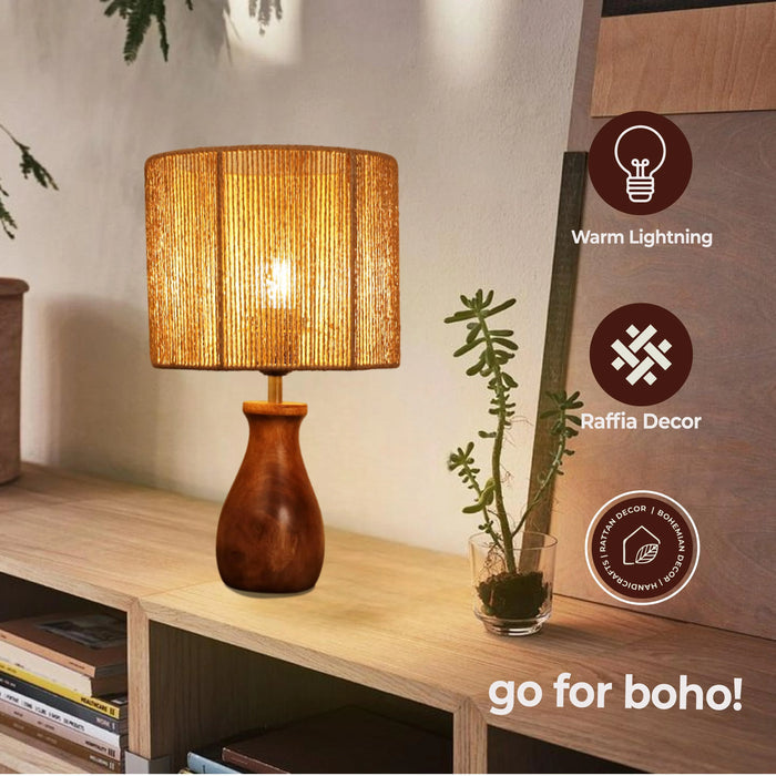 Twisted Raffia Lamp - Crafted in curls.