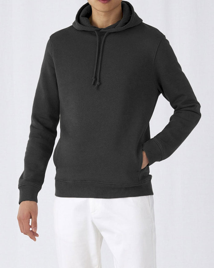 Unisex Βαμβακερό Φούτερ με Κουκούλα Basic Line 5 Αποχρώσεις-Ανθρακί-X Small