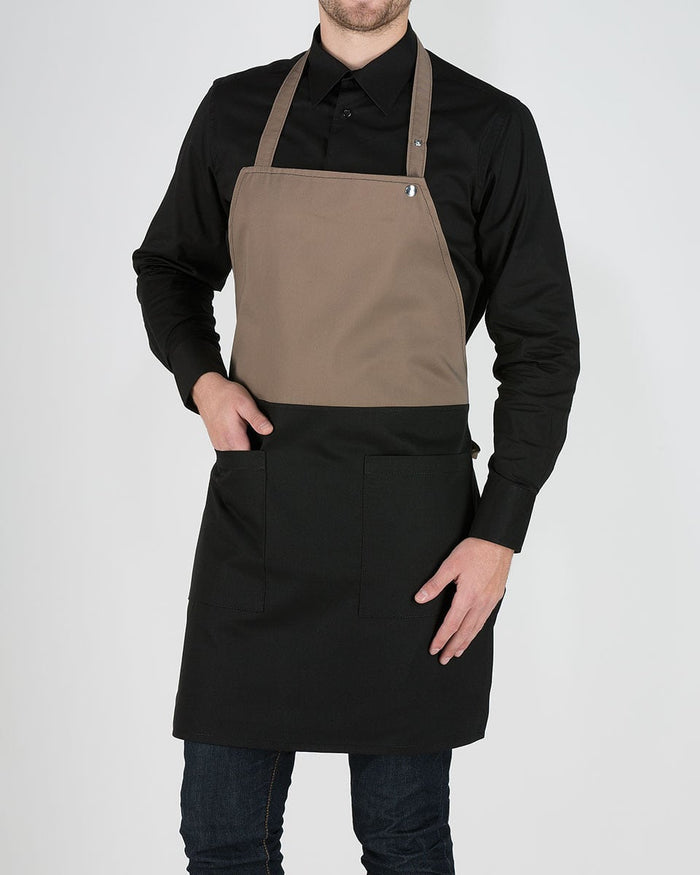 Unisex Δίχρωμη Ολόσωμη Ποδιά Μπούστο Cuisine σε 3 Αποχρώσεις