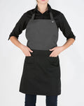 Unisex Δίχρωμη Ολόσωμη Ποδιά Μπούστο Cuisine σε 3 Αποχρώσεις-Γκρι