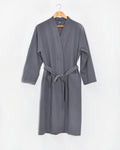 Μονόχρωμη Ρόμπα Stonewashed Luxury σε 7 Αποχρώσεις-Ανθρακί-Small