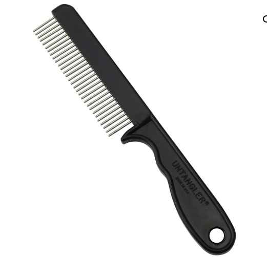 Black Untangler Super-Groom II comb with rotating pin teeth