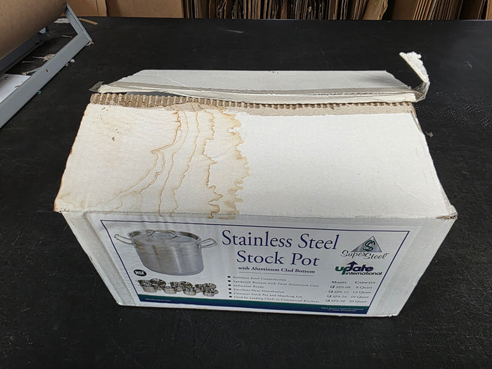Unused Super Steel SPS-08 Stainless Steel 8 Qt Stock Pot w/Cover - TH3