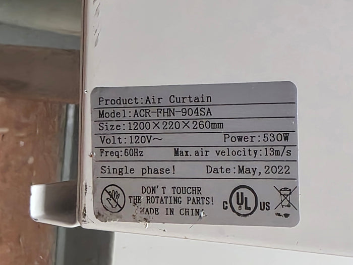Used 2022 48" Dura Steel Titan Wall Mounted Air Curtain 120V - TH3