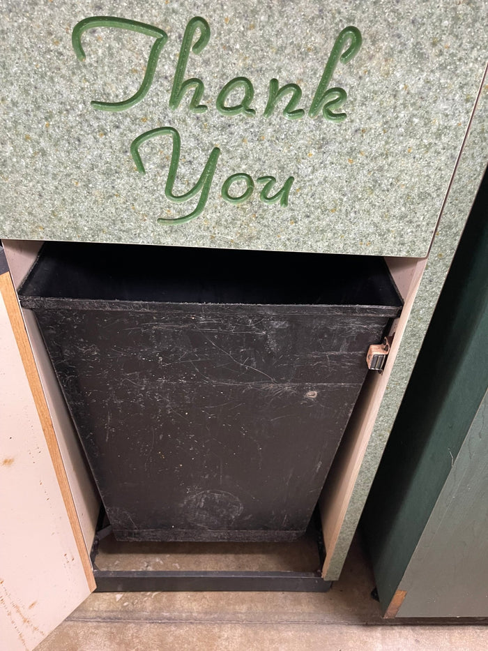 Used 22.75" x 22.75" Green Marbled Laminate Trash Can Receptacle. - Falcon Restaurant Supply - 3