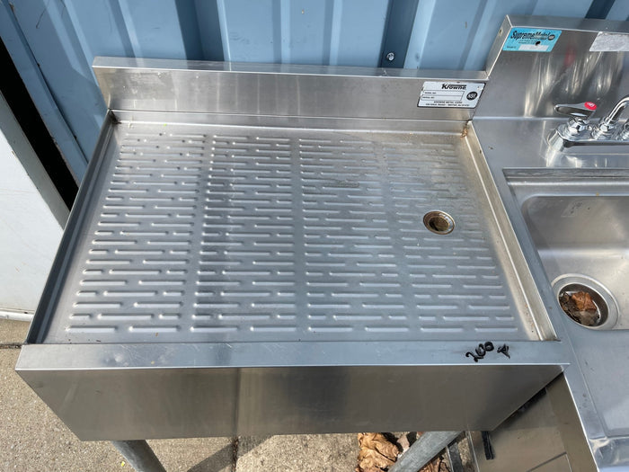 Used 24" Krowne Stainless Steel Under Bar Drainboard - SS107 - Falcon Restaurant Supply - 3