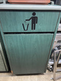 Used 25.5" x 25.5" Green Wood Grain Trash Can Receptacle - Falcon Restaurant Supply - 1