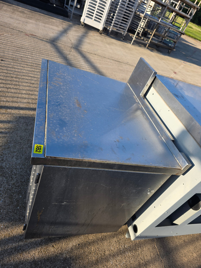 Used 30"X 24.75" X 30" Stainless Steel Table with Shelf and Small Cabinet - SB2 - SS360