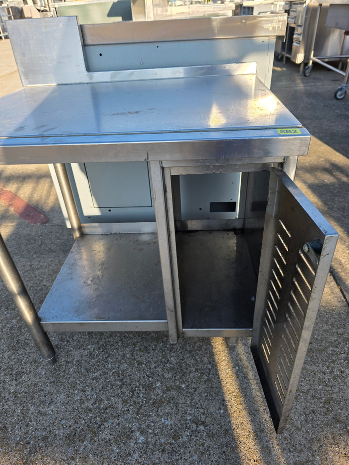 Used 30"X 24.75" X 30" Stainless Steel Table with Shelf and Small Cabinet - SB2 - SS360