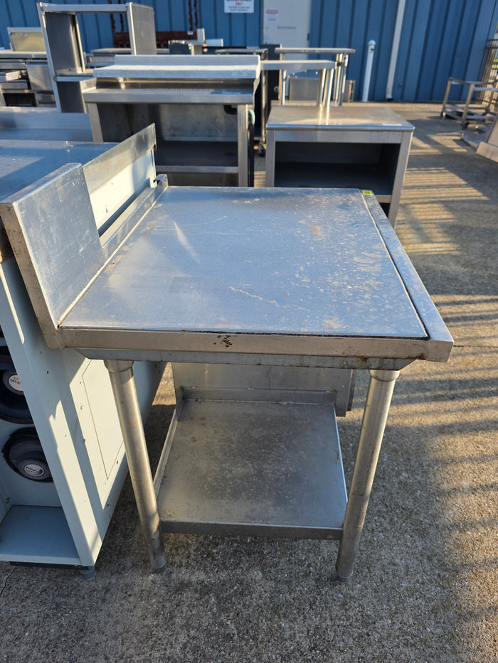Used 30"X 24.75" X 30" Stainless Steel Table with Shelf and Small Cabinet - SB2 - SS360