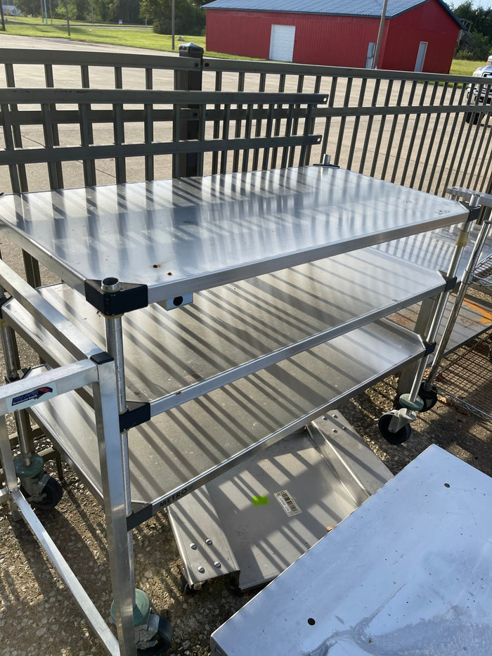 Used 48" Metro Stainless Steel Shelves with Caster Wheels - SS254 - Falcon Restaurant Supply - 2