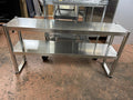 Used 48" x 11.5" Stainless Steel Double Overshelves for 48" Stainless Table - Falcon Restaurant Supply - 1