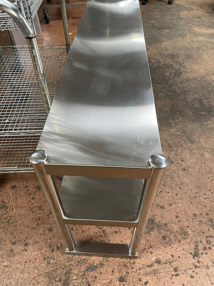 Used 48" x 11.5" Stainless Steel Double Overshelves for 48" Stainless Table - Falcon Restaurant Supply - 2