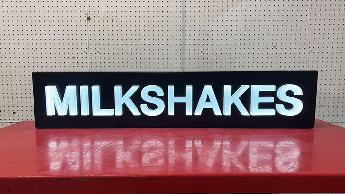Used 50"x 10.25" Light Up Milkshakes Sign 115V - FG - Falcon Restaurant Supply - 1