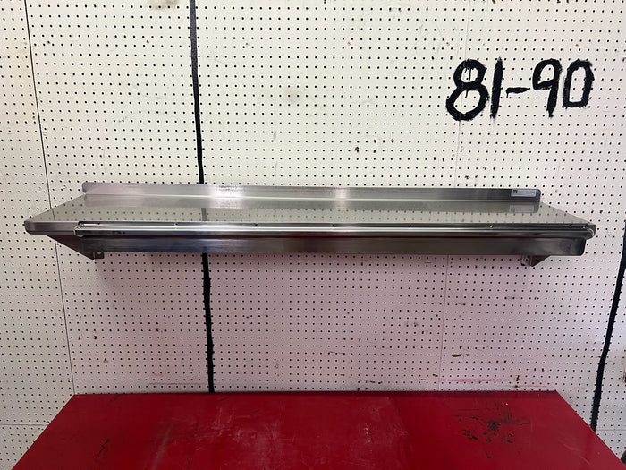 Used 54" X 12" Stainless Steel Shelf with Ticket Rail - Falcon Restaurant Supply - 1