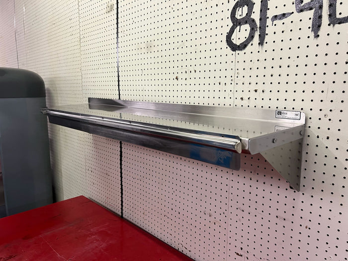 Used 54" X 12" Stainless Steel Shelf with Ticket Rail - Falcon Restaurant Supply - 2