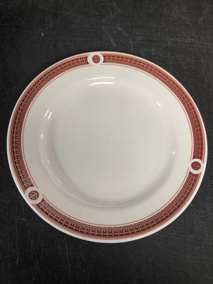 Used 6 - 1/4" Steelite Ambassador Burgundy China Plates Case of 36 - Falcon Restaurant Supply - 1