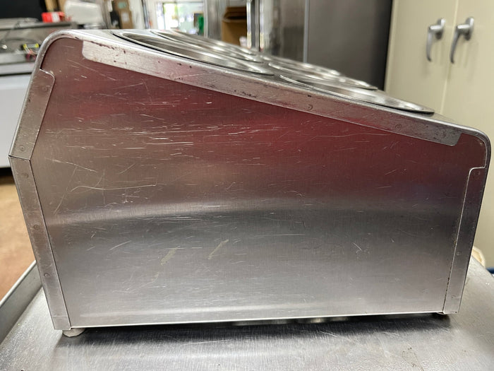 Used 6 Hole Stainless Steel Flatware Organizer with Perforated Stainless Steel Cylinders - JD - Falcon Restaurant Supply - 3