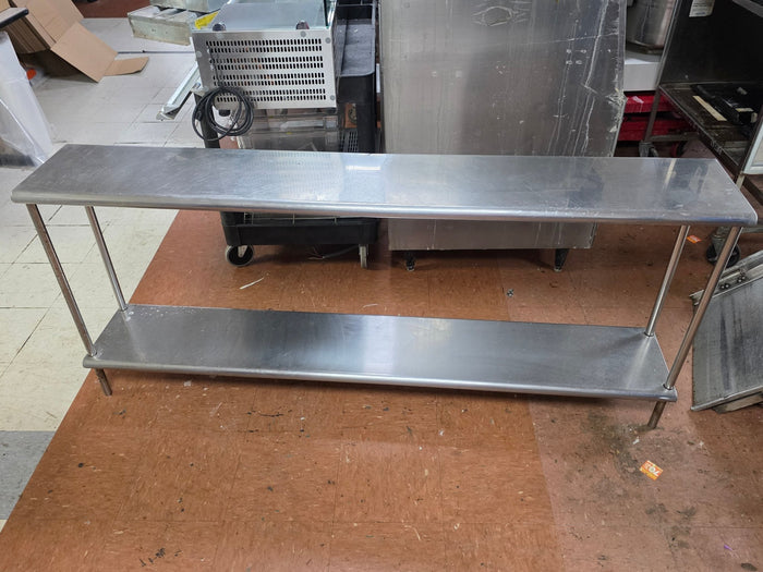 Used 72" Stainless Steel Table Over Shelves - SS335 - Falcon Restaurant Supply - 2