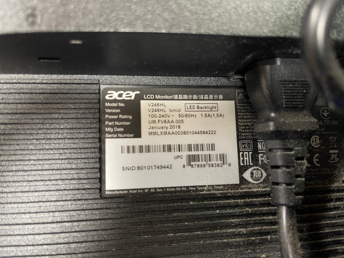 Used Acer V246HL Monitor with QSR xCeed Kitchen Controller and Wall Mount - Falcon Restaurant Supply - 6