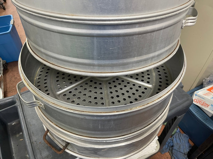 Used Aluminum Round Chinese Steamer 22" Diameter - Falcon Restaurant Supply - 4