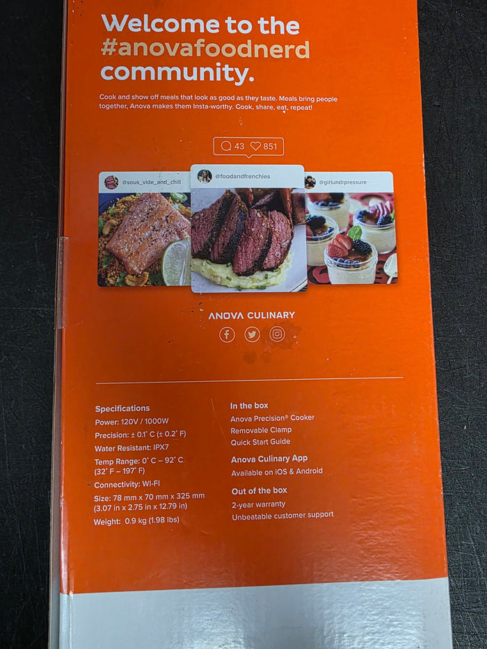 Used Anova  Precision Sous Vide Cooker Black - TH5