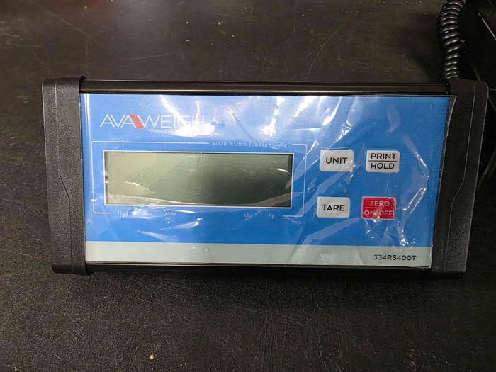 Used AVAWEIGH 334RS400T 400lb Digital Treaded Receiving Scale with Remote Display - FG9