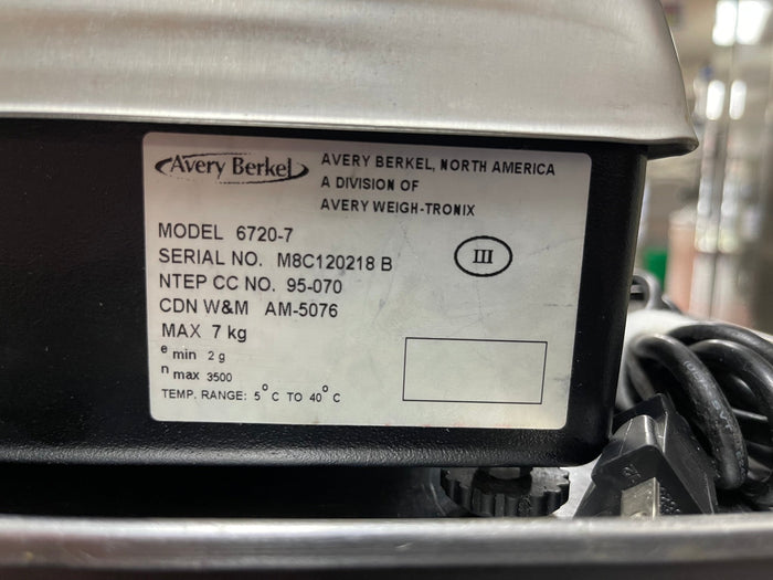 Used Avery Berkel 6720 - 7 POS Retail Bench Scale 15 x 005lb - Falcon Restaurant Supply - 4