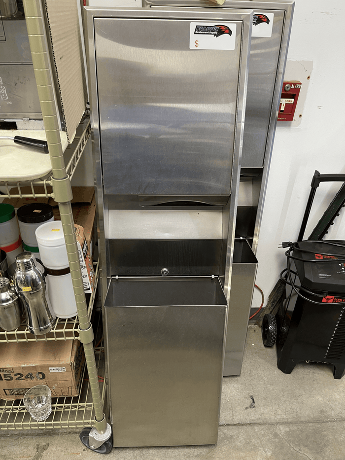 Used Bobrick ClassicSeries Recessed Convertible Folded Paper Towel Dispenser/Receptacle - Falcon Restaurant Supply - 1