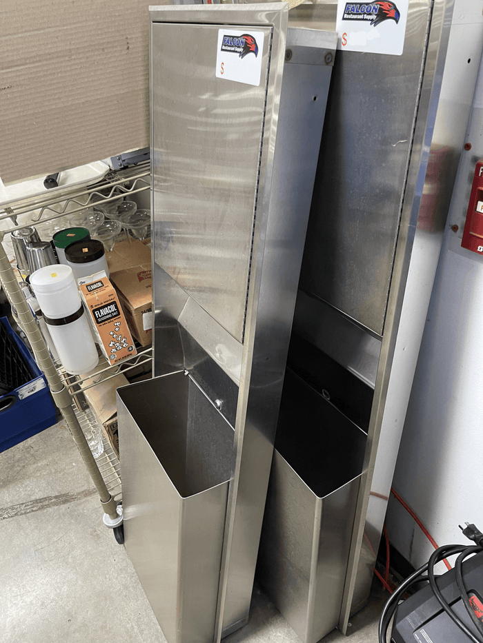 Used Bobrick ClassicSeries Recessed Convertible Folded Paper Towel Dispenser/Receptacle - Falcon Restaurant Supply - 2