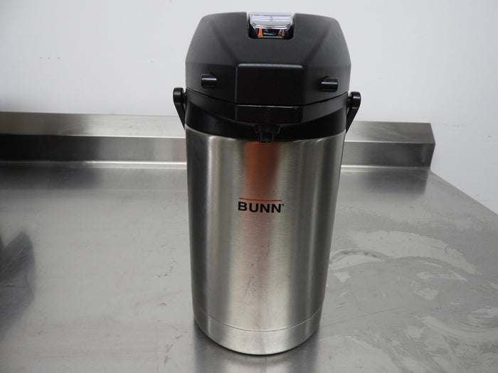 Used Bunn 2.5 Liter Stainless Steel Lined Lever Action Coffee Airpot 32125.0000 - Falcon Restaurant Supply - 1
