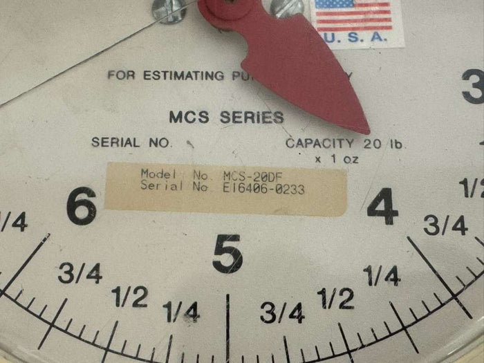 Used Cardinal Detecto MCS - 20DF 20lb Dual Faced Hanging Scale - Falcon Restaurant Supply - 2