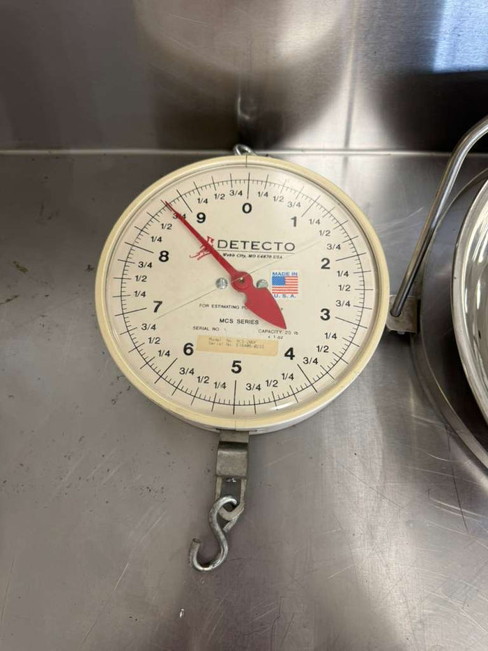 Used Cardinal Detecto MCS - 20DF 20lb Dual Faced Hanging Scale - Falcon Restaurant Supply - 3