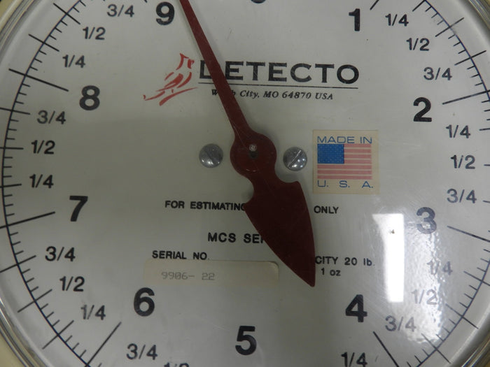 Used Cardinal Detecto MCS - 20F 20lb Dual Faced Hanging Scale - Falcon Restaurant Supply - 4