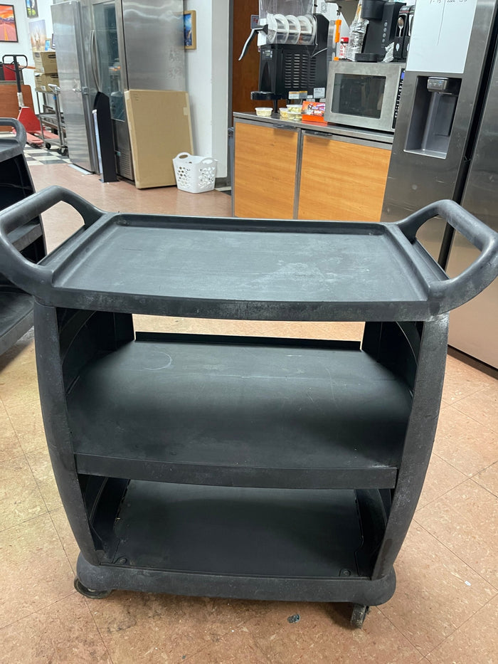Used Carlisle 3 Shelf Black Utility / Bus Cart 300 lb. Capacity - SS338 - Falcon Restaurant Supply - 3