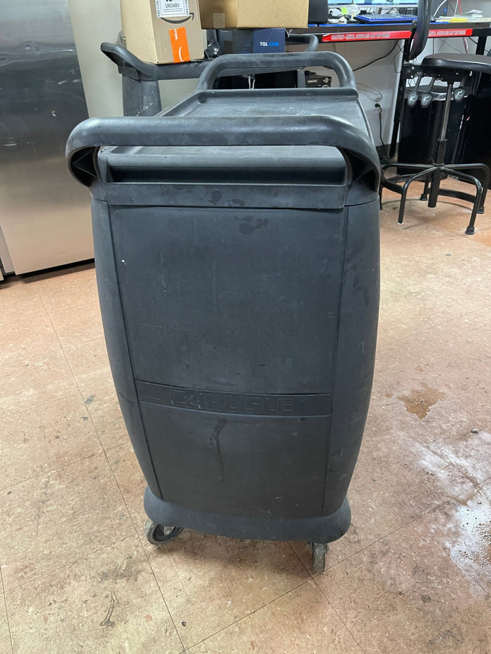 Used Carlisle 3 Shelf Black Utility / Bus Cart 300 lb. Capacity - SS338 - Falcon Restaurant Supply - 4