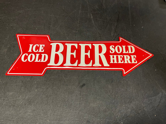 Used Cold Beer Metal Arrow Sign - Falcon Restaurant Supply - 1